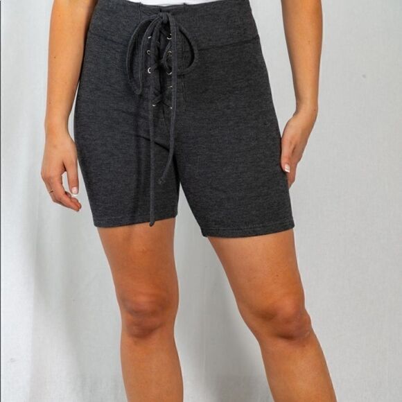 White Birch Lace up Biker Shorts NWT - Picture 1 of 5